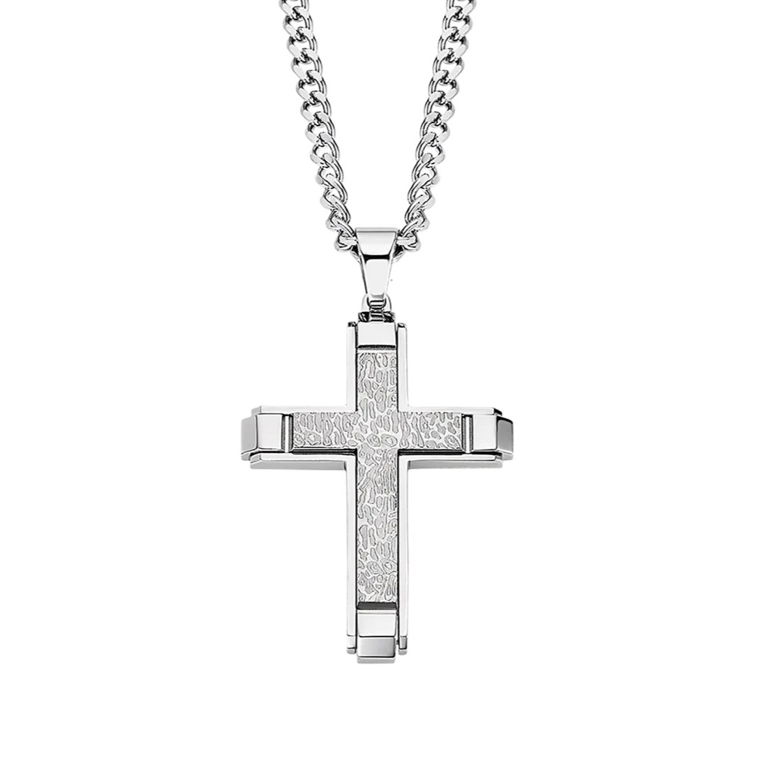 ΣΤΑΥΡΟΣ Ανδρικός LOTUS Style Jewellery από Ανοξείδωτο Ατσάλι LS2256-1/1 - 